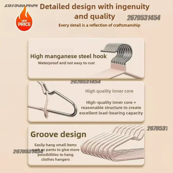 Premium Non-Marking Metal Clothes Hangers Heavy-Duty Space-Saving Wardrobe Organizer