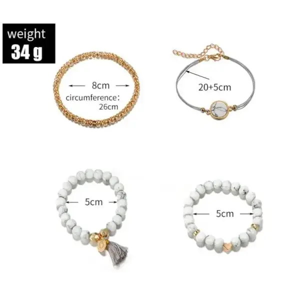 Geometric bracelet bohemian four-piece handmade jewelry set with specs
