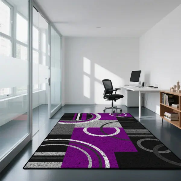 Geometric Modern Style Carpet - Non-Slip Gaming Room Area Rug for Living Room & Coffee Tables - FLANNEL-10 / 80x120cm