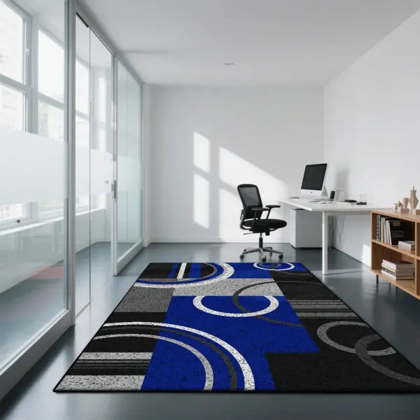 Geometric Modern Style Carpet - Non-Slip Gaming Room Area Rug for Living Room & Coffee Tables - FLANNEL-9 / 60x90cm