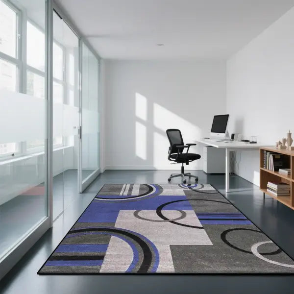 Geometric Modern Style Carpet - Non-Slip Gaming Room Area Rug for Living Room & Coffee Tables - FLANNEL-6 / 200x400cm