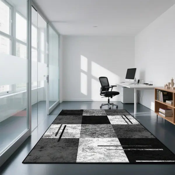 Geometric Modern Style Carpet - Non-Slip Gaming Room Area Rug for Living Room & Coffee Tables - FLANNEL-8 / 80x120cm