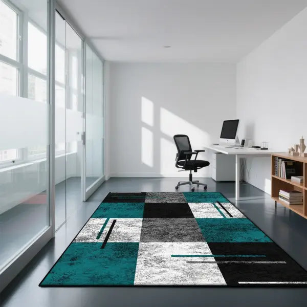 Geometric Modern Style Carpet - Non-Slip Gaming Room Area Rug for Living Room & Coffee Tables - FLANNEL-7 / 60x90cm