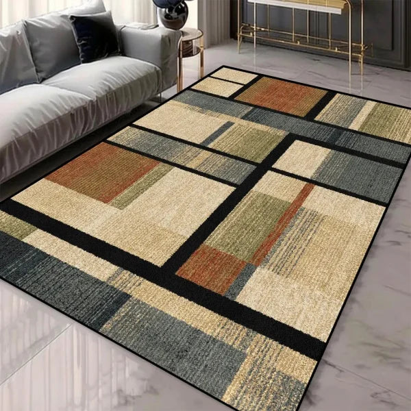 Geometric Pattern Area Rugs - Washable Non-Slip Carpets for Living Room & Tatami Mats - 10 / 80x120cm