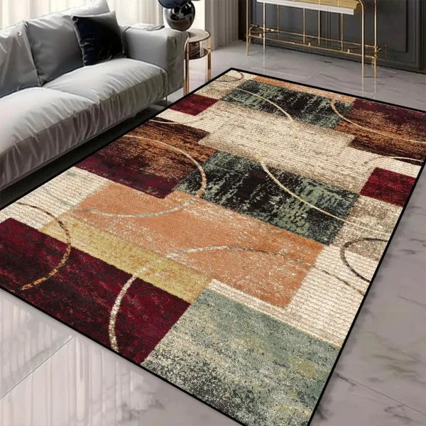 Geometric Pattern Area Rugs - Washable Non-Slip Carpets for Living Room & Tatami Mats - 8 / 120x160cm