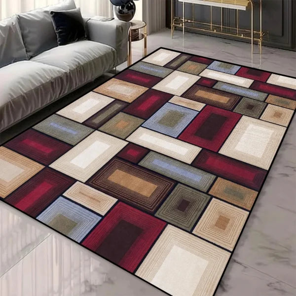 Geometric Pattern Area Rugs - Washable Non-Slip Carpets for Living Room & Tatami Mats - 3 / 40x60cm