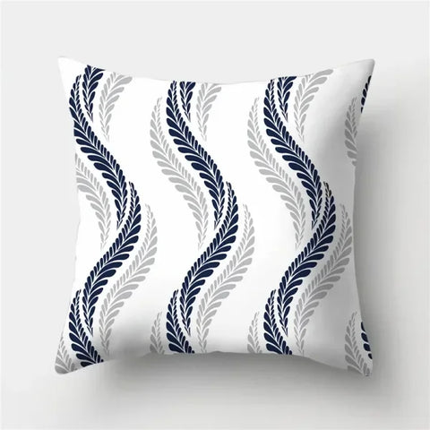 Geometric Sofa Cushion Pillowcase - Blue & Grey Home Decor Pillow Cover - 297 / 40x40cm