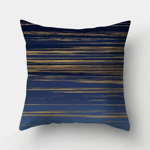 Geometric Sofa Cushion Pillowcase - Blue & Grey Home Decor Pillow Cover - 300 / 45x45cm