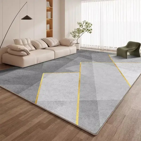 Modern Geometric Pattern Carpet Machine Washable Flannel Anti Slip Rug - Flannel-8 / 5.2x6.5ft(160x200cm)