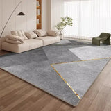 Modern Geometric Pattern Carpet Machine Washable Flannel Anti Slip Rug - Flannel-3 / 6.5x9.8ft(200x300cm)