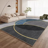 Modern Geometric Pattern Carpet Machine Washable Flannel Anti Slip Rug - Flannel-2 / 6.5x8.2ft(200x250cm)