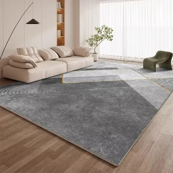 Modern Geometric Pattern Carpet Machine Washable Flannel Anti Slip Rug - Flannel-5 / 3.2x6.5ft(100x200cm)