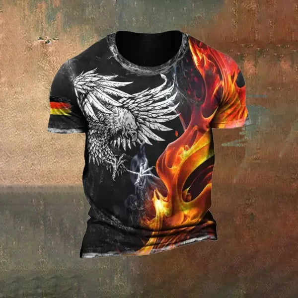 Germany Flag Men T-Shirt Lyocell Blend Streetwear Top - S48TX2214 / 3XL