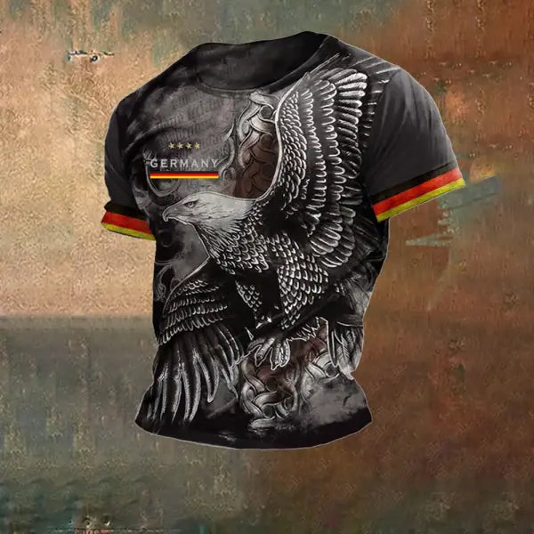 Germany Flag Men T-Shirt Lyocell Blend Streetwear Top - S48TX2215 / 3XL