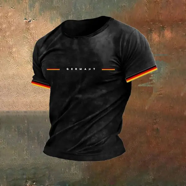 Germany Flag Men T-Shirt Lyocell Blend Streetwear Top - S48TX2218 / 3XL