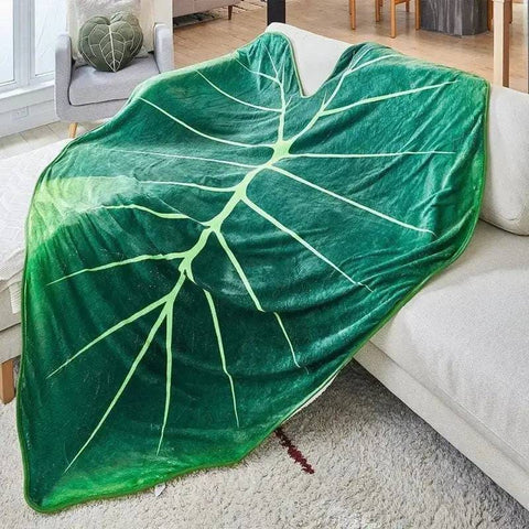 Giant Leaf Blanket - Green Leaf Pattern A / 130x150cm