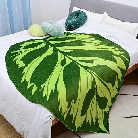 Giant Leaf Blanket - Green Leaf Pattern B / 130x150cm