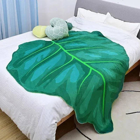 Giant Leaf Blanket - Green Leaf Pattern C / 130x150cm