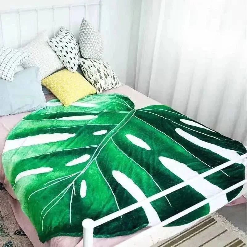 Giant Leaf Blanket - Green Leaf Pattern D / 130x150cm