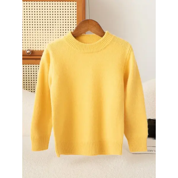 Girl Boy Sweater Fashion Versatile Pullovers Sweater 100% Merino Wool Thicken Autumn Winter Knitted Children’s Clothes
