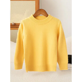 Girl Boy Sweater Fashion Versatile Pullovers Sweater 100% Merino Wool Thicken Autumn Winter Knitted Children’s Clothes