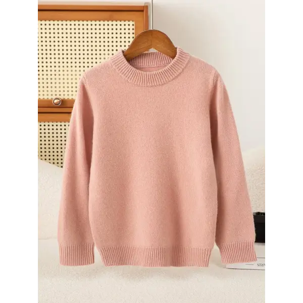 Girl Boy Sweater Fashion Versatile Pullovers Sweater 100% Merino Wool Thicken Autumn Winter Knitted Children’s Clothes