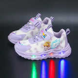 Girls Casual Shoes LED Wings Mesh Light-Up Sneakers