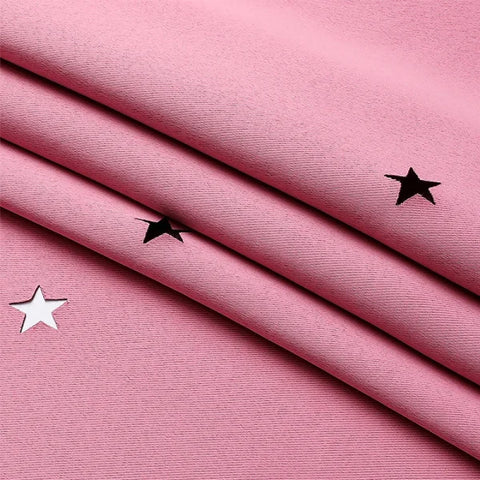 Girls’ Double-Layer Star Curtains - Princess Bedroom Romantic Decor