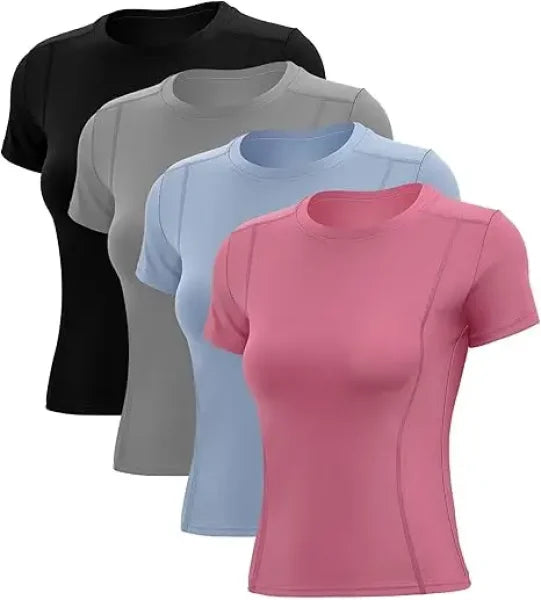 Girls' Nylon Knit Short Sleeve Top for Everyday Wear - Himpall