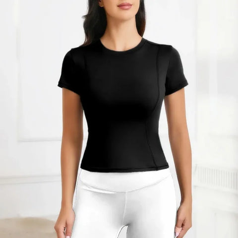 Girls' Nylon Knit Short Sleeve Top for Everyday Wear - Himpall