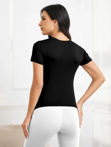 Girls' Nylon Knit Short Sleeve Top for Everyday Wear - Himpall