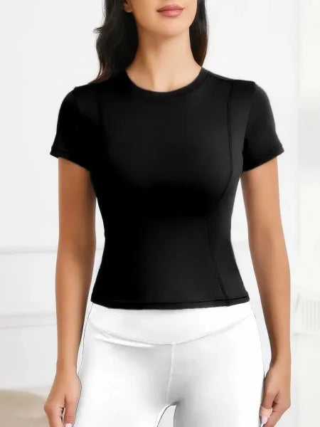 Girls' Nylon Knit Short Sleeve Top for Everyday Wear - Himpall