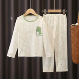 Girls Pajamas Spring Autumn Children Pajamas Long Sleeve Cartoon Kids Sleepwear Robe Children’s Clothing Mother - 2