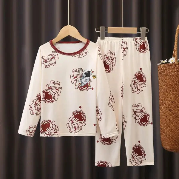 Girls Pajamas Spring Autumn Children Pajamas Long Sleeve Cartoon Kids Sleepwear Robe Children’s Clothing Mother - 3