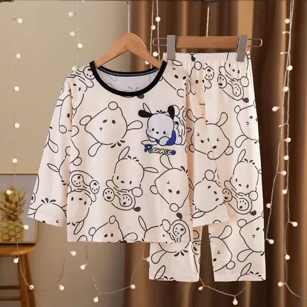 Girls Pajamas Spring Autumn Children Pajamas Long Sleeve Cartoon Kids Sleepwear Robe Children’s Clothing Mother - 5