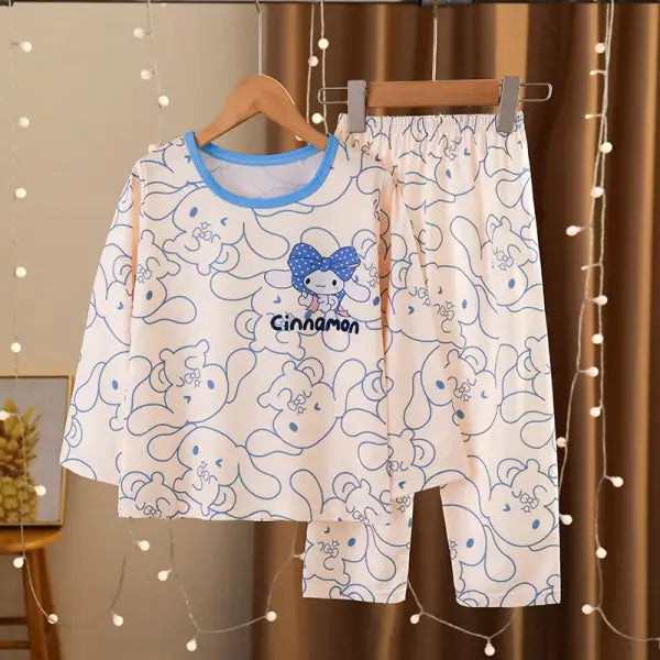 Girls Pajamas Spring Autumn Children Pajamas Long Sleeve Cartoon Kids Sleepwear Robe Children’s Clothing Mother - 8