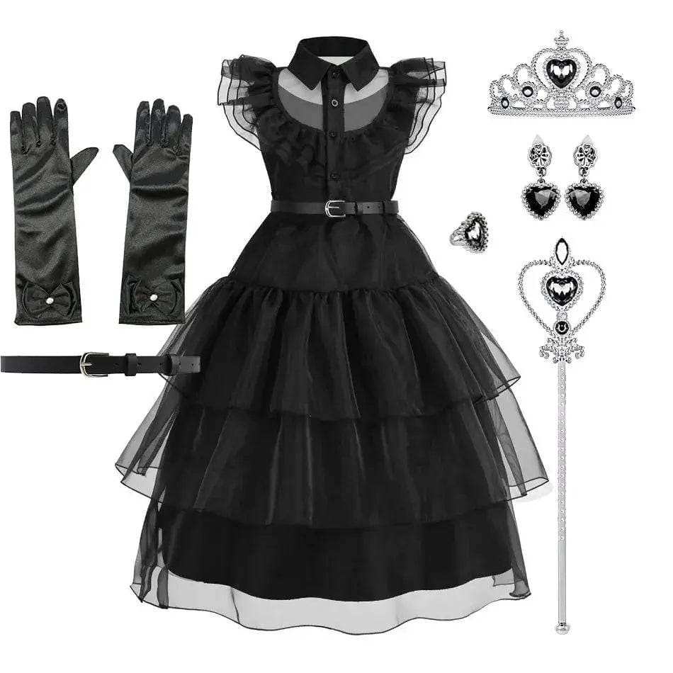 Girls Wednesday Addams Costume - DH22N0 Set 01 / Size 110