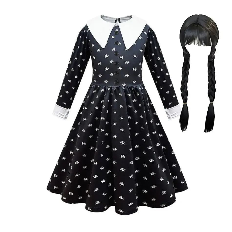 Girls Wednesday Addams Costume - DH25 Set 03 / Size 110