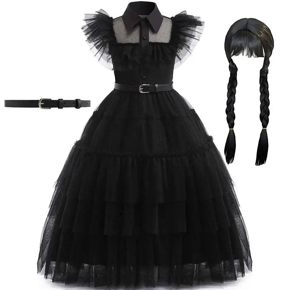 Girls Wednesday Addams Costume - DH49 Set 03 / Size 110