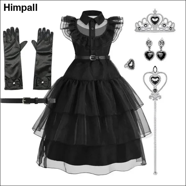 Girls Wednesday Addams Costume - DH22N0 Set 01 / Size 110