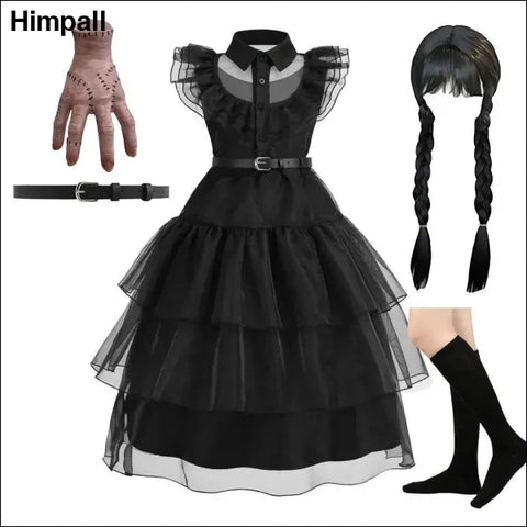 Girls Wednesday Addams Costume - DH22N0 Set 02 / Size 110