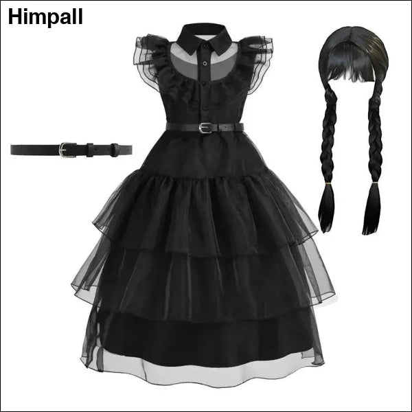 Girls Wednesday Addams Costume - DH22N0 Set 03 / Size 150