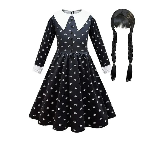 Girls Wednesday Addams Costume for Spooky Celebrations - Himpall