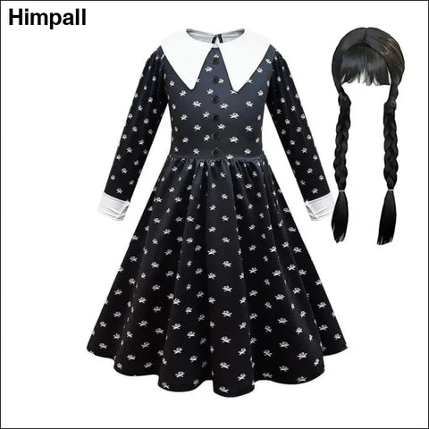 Girls Wednesday Addams Costume - DH25 Set 03 / Size 110