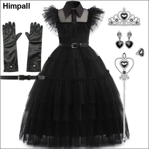 Girls Wednesday Addams Costume - DH49 Set 01 / Size 110