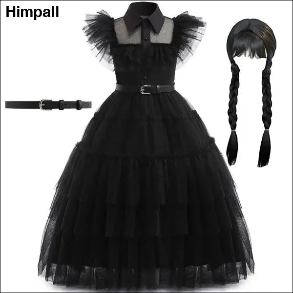 Girls Wednesday Addams Costume - DH49 Set 03 / Size 110