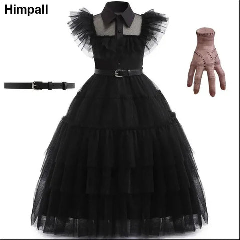 Girls Wednesday Addams Costume - DH49 Set 04 / Size 110