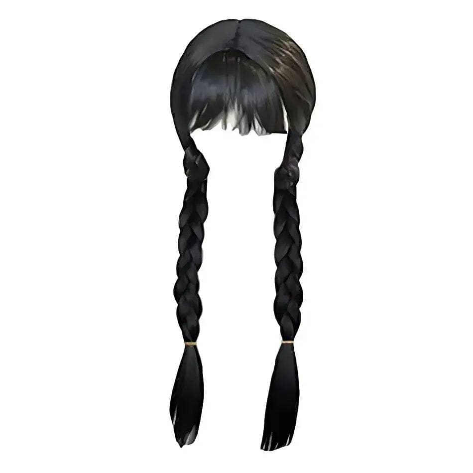 Girls Wednesday Addams Costume - Wig Only / Size 110