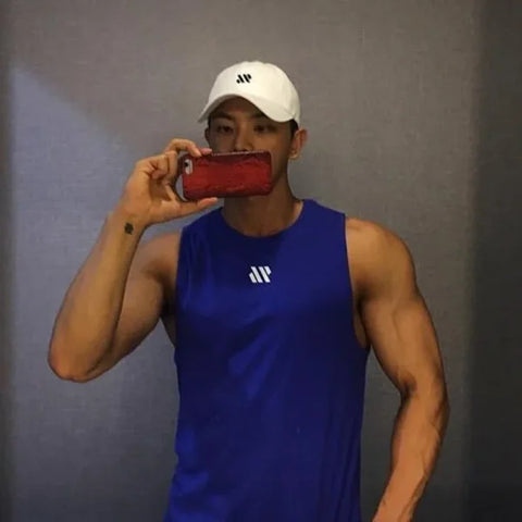 GITF Men’s Bodybuilding Tank Top - Gym Workout Fitness Stringer Singlet - Baolan / M