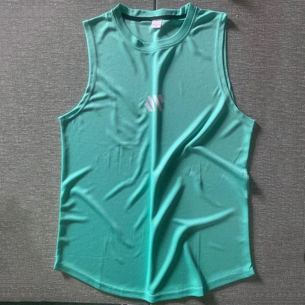 GITF Men’s Bodybuilding Tank Top - Gym Workout Fitness Stringer Singlet - Light blue / XXL